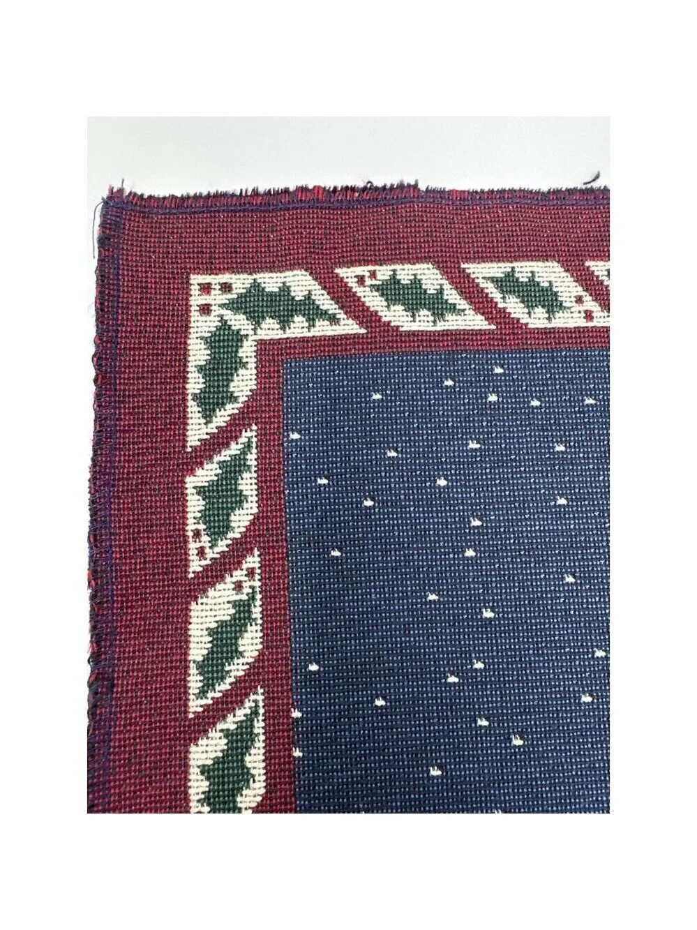 Vintage Snowman Tapestry Pillow Panel 18in Holiday Christmas Decor Winter Blue